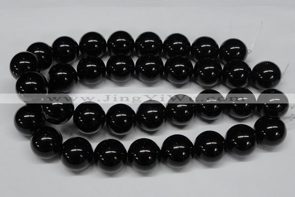 CAB731 15.5 inches 22mm round black agate gemstone beads wholesale