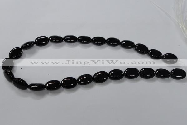 CAB758 15.5 inches 12*16mm oval black agate gemstone beads wholesale