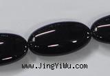 CAB763 15.5 inches 15*30mm oval black agate gemstone beads wholesale