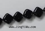 CAB765 15.5 inches 10*10mm diamond black agate gemstone beads