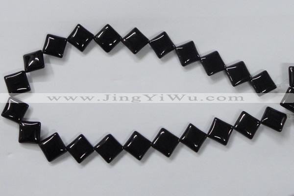 CAB767 15.5 inches 14*14mm diamond black agate gemstone beads