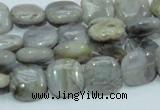 CAB77 15.5 inches 12*12mm square silver needle agate gemstone beads