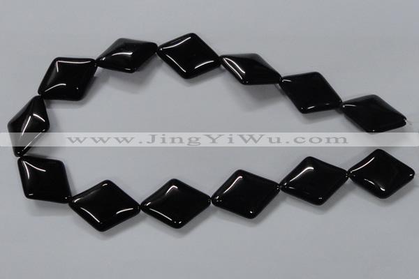 CAB770 15.5 inches 22*30mm rhombic black agate gemstone beads