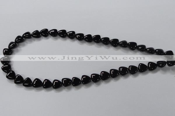 CAB775 15.5 inches 10*10mm triangle black agate gemstone beads
