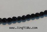 CAB783 15.5 inches 5mm faceted round black agate gemstone beads