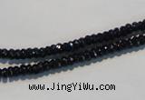 CAB785 15.5 inches 2*4mm faceted rondelle black agate gemstone beads