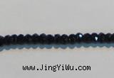 CAB786 15.5 inches 3*5mm faceted rondelle black agate gemstone beads