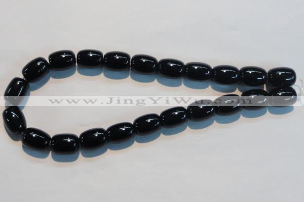 CAB820 15.5 inches 13*18mm drum black agate gemstone beads wholesale