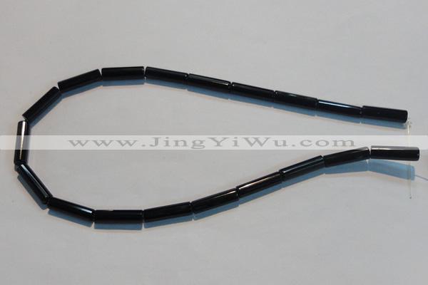 CAB823 15.5 inches 6*20mm column black agate gemstone beads