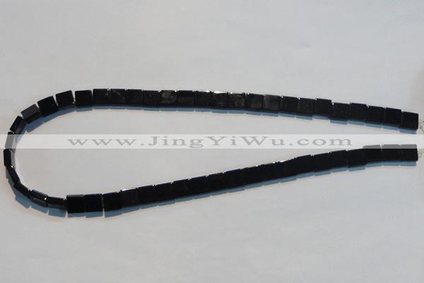 CAB825 15.5 inches 8*8mm square black agate gemstone beads wholesale