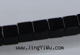 CAB835 15.5 inches 10*10mm cube black agate gemstone beads wholesale