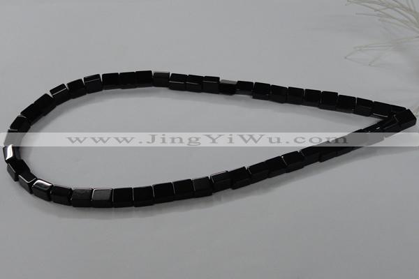 CAB840 15.5 inches 5*7*8mm cuboid black agate gemstone beads wholesale