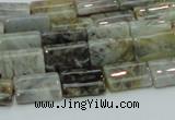 CAB85 15.5 inches 10*15mm rectangle silver needle agate gemstone beads