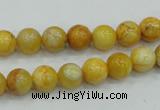 CAB934 15.5 inches 8mm round yellow crazy lace agate beads wholesale