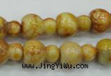CAB938 15.5 inches 13*18mm calabash yellow crazy lace agate beads