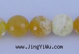 CAB966 15.5 inches 6mm faceted round fire crackle agate beads