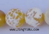 CAB970 15.5 inches 14mm faceted round fire crackle agate beads