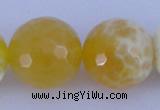 CAB971 15.5 inches 16mm faceted round fire crackle agate beads