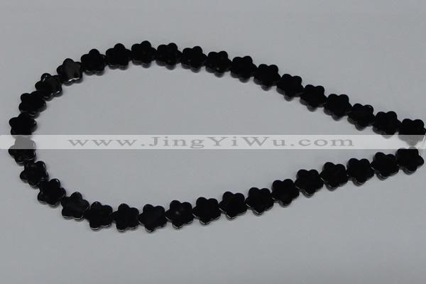 CAB988 15.5 inches 12*12mm star black agate gemstone beads wholesale