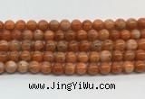 CABS06 15 inches 6mm round orange calcite gemstone beads wholesale