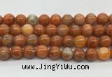 CABS08 15 inches 10mm round orange calcite gemstone beads wholesale