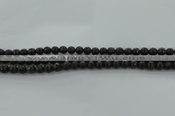 CAE35 15.5 inches 6mm faceted round astrophyllite beads wholesale