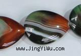 CAG1034 15.5 inches 22*30mm flat teardrop rainbow agate beads