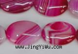 CAG1176 15.5 inches 18*25mm oval line agate gemstone beads