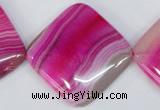 CAG1184 15.5 inches 35*35mm diamond line agate gemstone beads