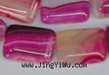 CAG1185 15.5 inches 18*25mm rectangle line agate gemstone beads