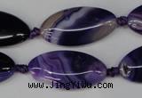 CAG1252 15.5 inches 15*30mm marquise line agate gemstone beads