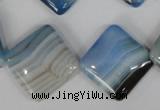 CAG1297 15.5 inches 20*20mm diamond line agate gemstone beads