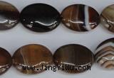 CAG1315 15.5 inches 15*20mm oval line agate gemstone beads
