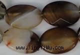 CAG1385 15.5 inches 18*25mm faceted oval line agate gemstone beads