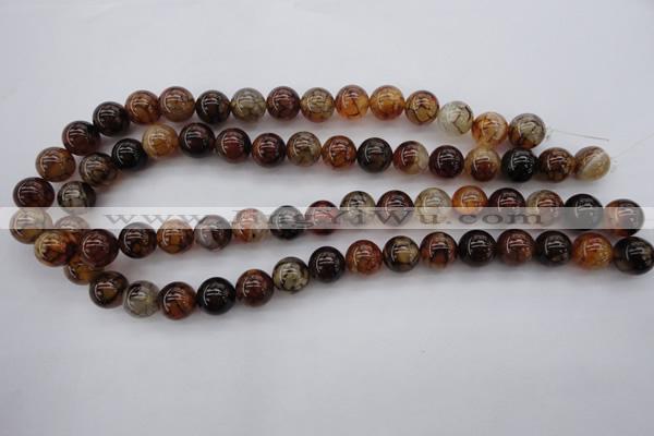 CAG1441 15.5 inches 12mm round dragon veins agate beads