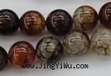 CAG1442 15.5 inches 14mm round dragon veins agate beads