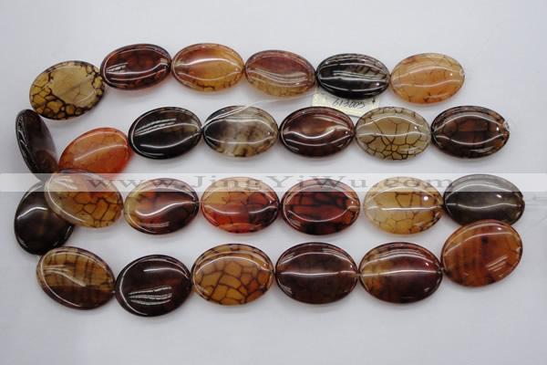 CAG1468 15.5 inches 22*30mm oval dragon veins agate beads