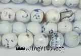 CAG1530 15.5 inches 10mm faceted round fire crackle agate beads