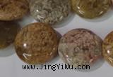 CAG1729 15.5 inches 20mm flat round rainbow agate beads wholesale