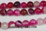 CAG2086 15.5 inches 8mm faceted round fuchsia line agate beads