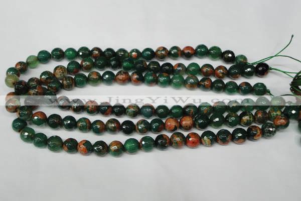 CAG2223 15.5 inches 10mm faceted round fire crackle agate beads