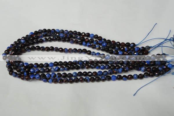CAG2231 15.5 inches 6mm faceted round fire crackle agate beads