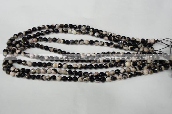 CAG2241 15.5 inches 6mm faceted round fire crackle agate beads