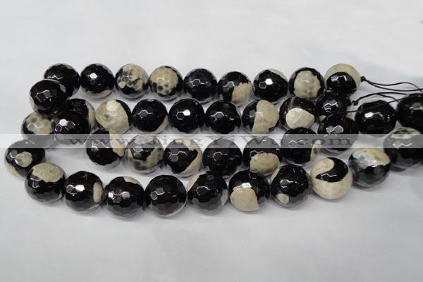 CAG2248 15.5 inches 20mm faceted round fire crackle agate beads