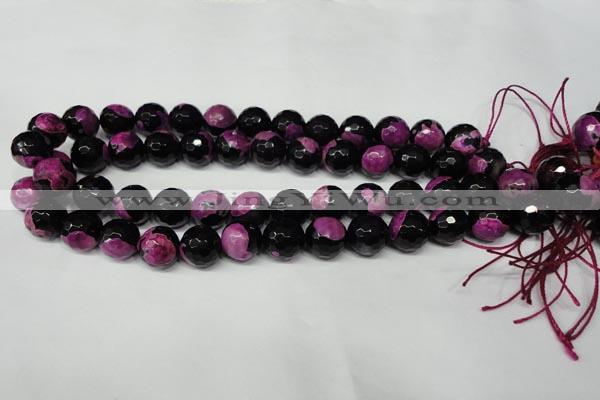 CAG2265 15.5 inches 14mm faceted round fire crackle agate beads