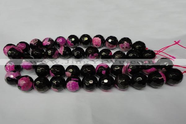 CAG2267 15.5 inches 18mm faceted round fire crackle agate beads