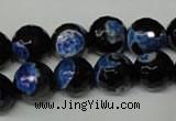 CAG2277 15.5 inches 18mm faceted round fire crackle agate beads