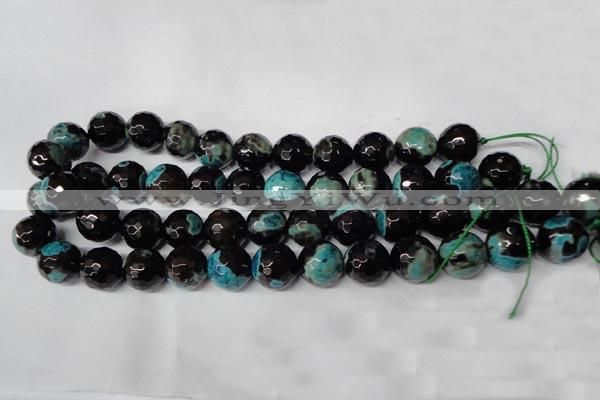 CAG2286 15.5 inches 16mm faceted round fire crackle agate beads