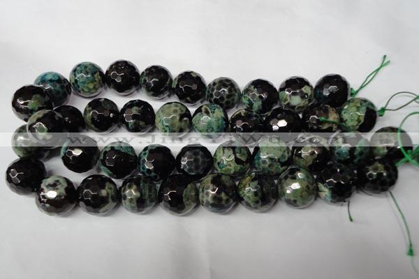 CAG2288 15.5 inches 20mm faceted round fire crackle agate beads