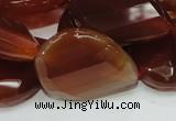 CAG230 15.5 inches 22*30mm faceted twisted teardrop red agate beads